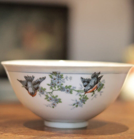 70s Vintage Chinese Porcelain Bowls with Paired Birds,Antique Item,Culture Lover,Eastern Art,Special Gift for her,Wedding Gift,Home Decor