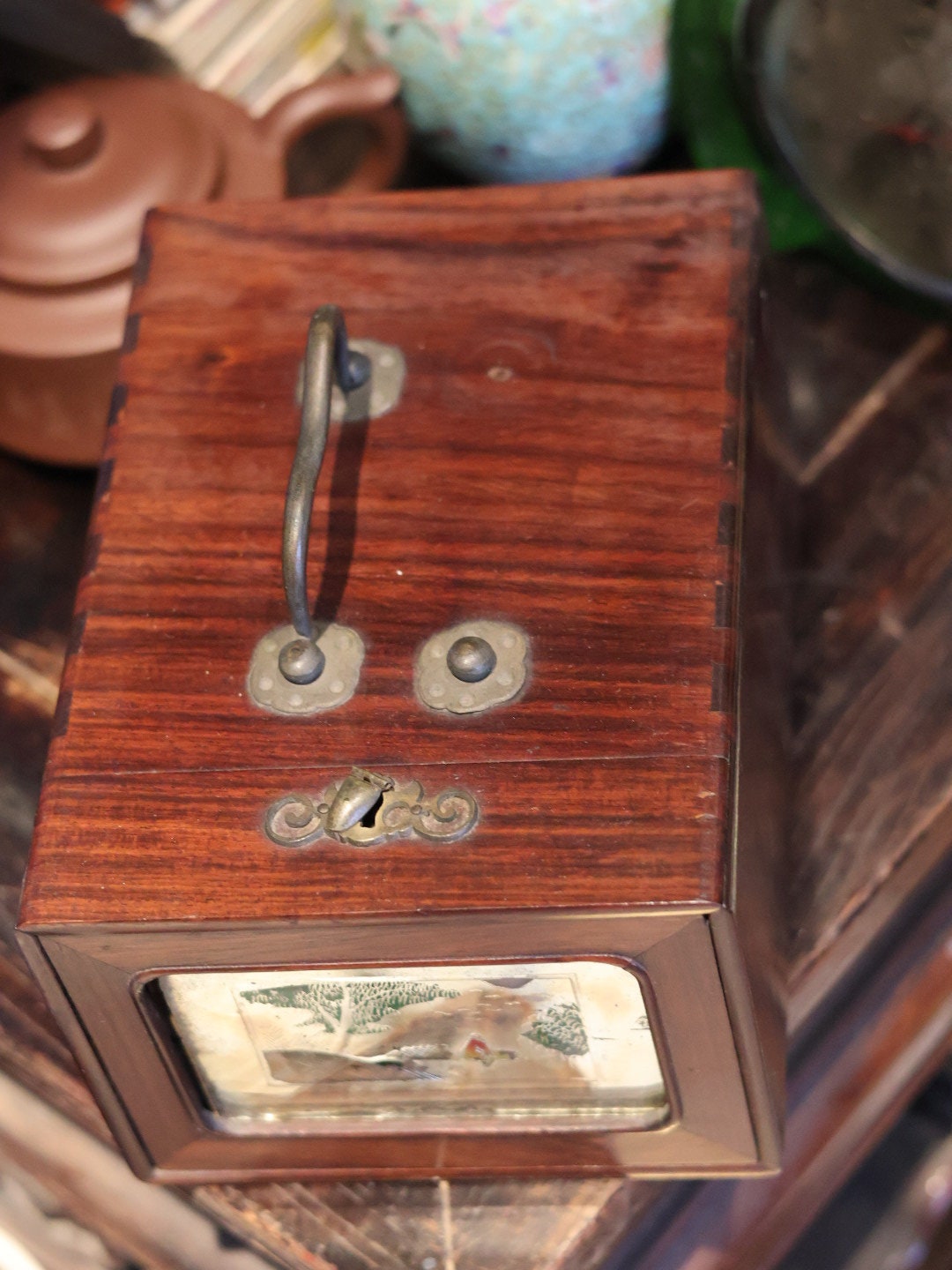 1900s Late Qing Dynasty Antique Rosewood Jewelry & Trinket Box