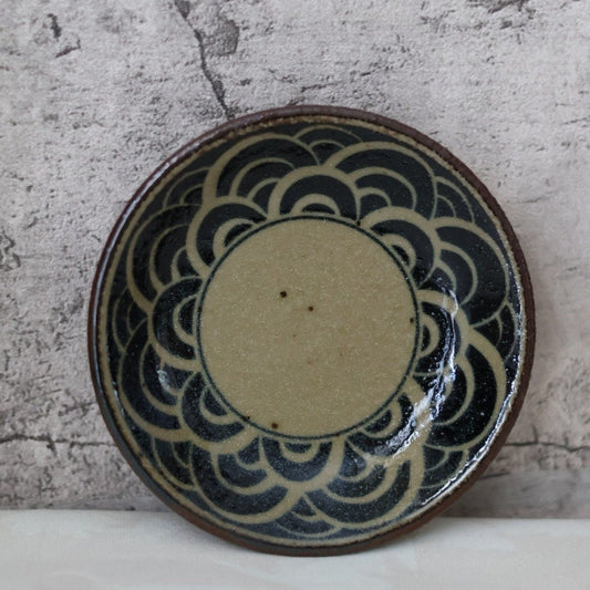 Japanese Ceramic Appetizer Plate | 9.5cm Rustic Wabi-Sabi Small Dish | Ideal for Kaiseki Dining & Home Decor