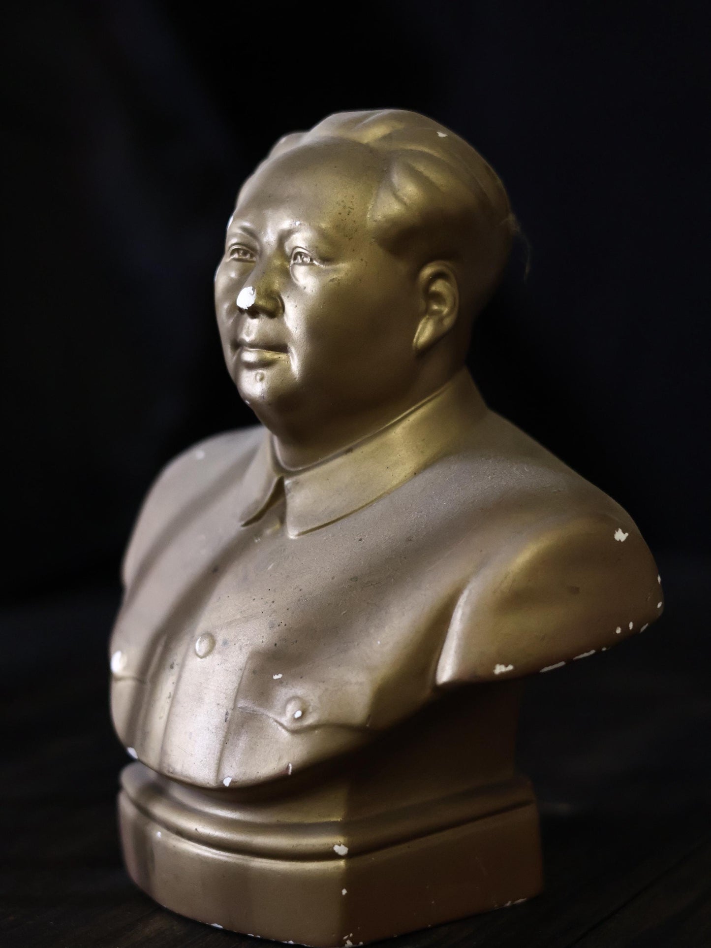 1970s Vintage Cultural Revolution Plaster Bust Sculpture of Mao Zedong