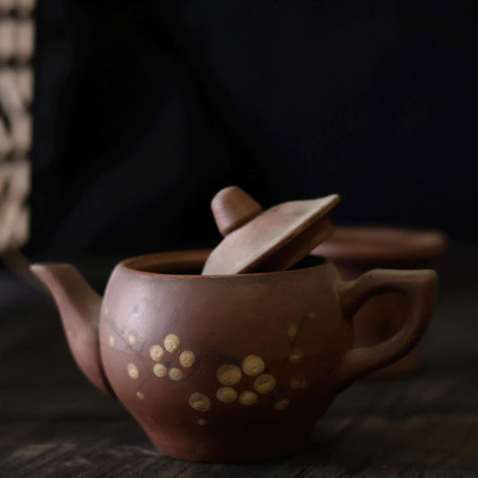 1970s Vintage Chinese Hand-Painted Yixing Zisha(Purple Clay) Teapot