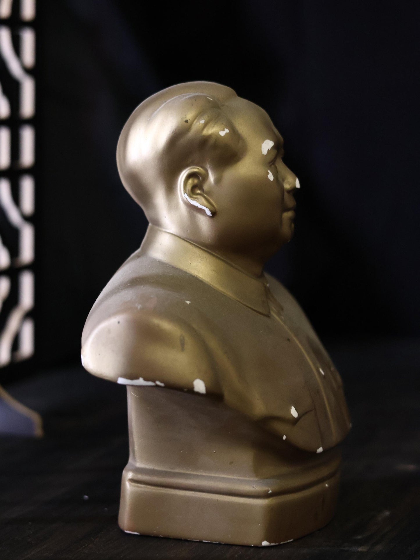 1970s Vintage Cultural Revolution Plaster Bust Sculpture of Mao Zedong