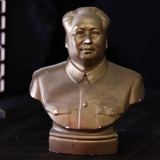 1970s Vintage Cultural Revolution Plaster Bust Sculpture of Mao Zedong