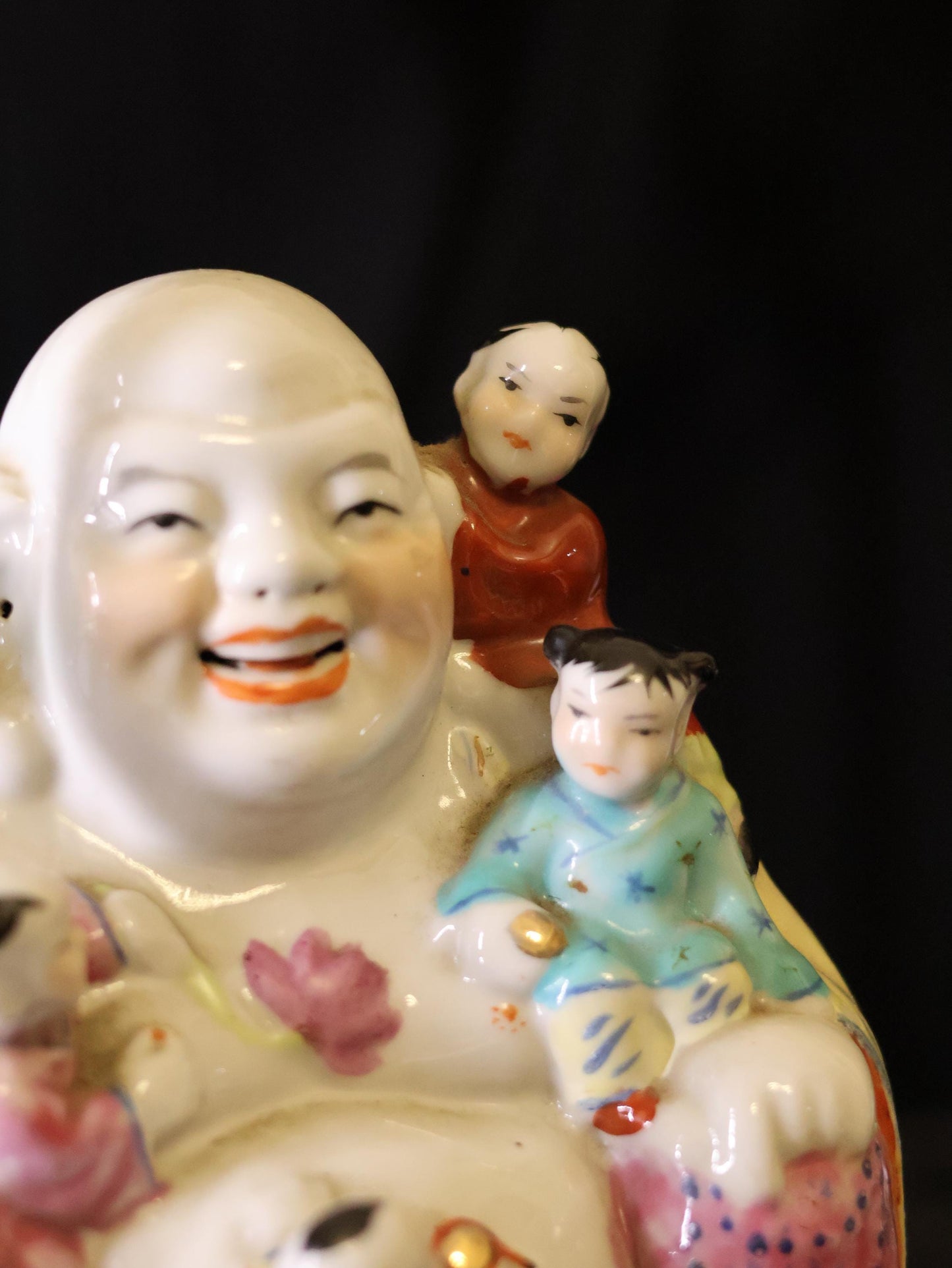 1980s Vintage Chinese Blessing for Family Buddha Statue